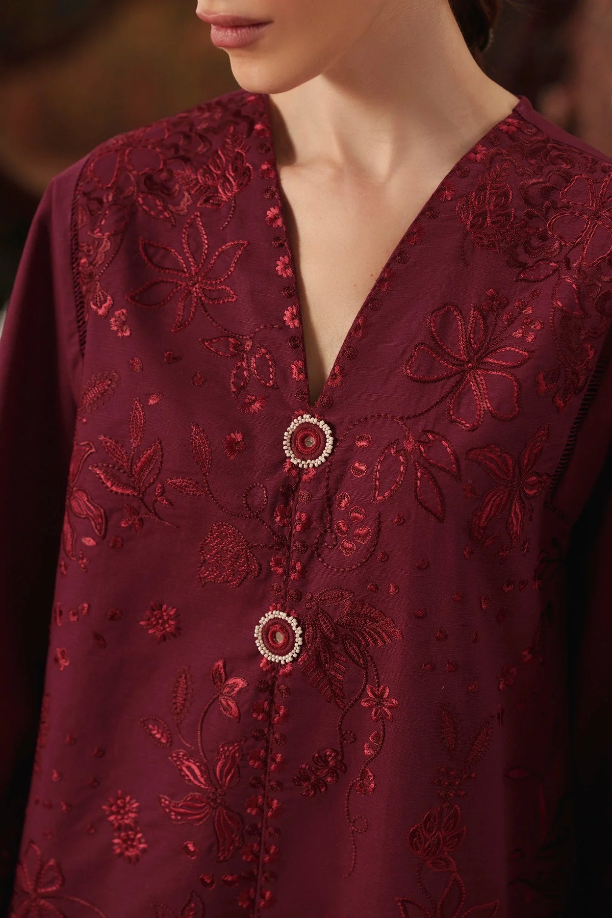 EMBROIDERED SUIT (E4933-103-304) Ethnc - Rozana Winter Drop III