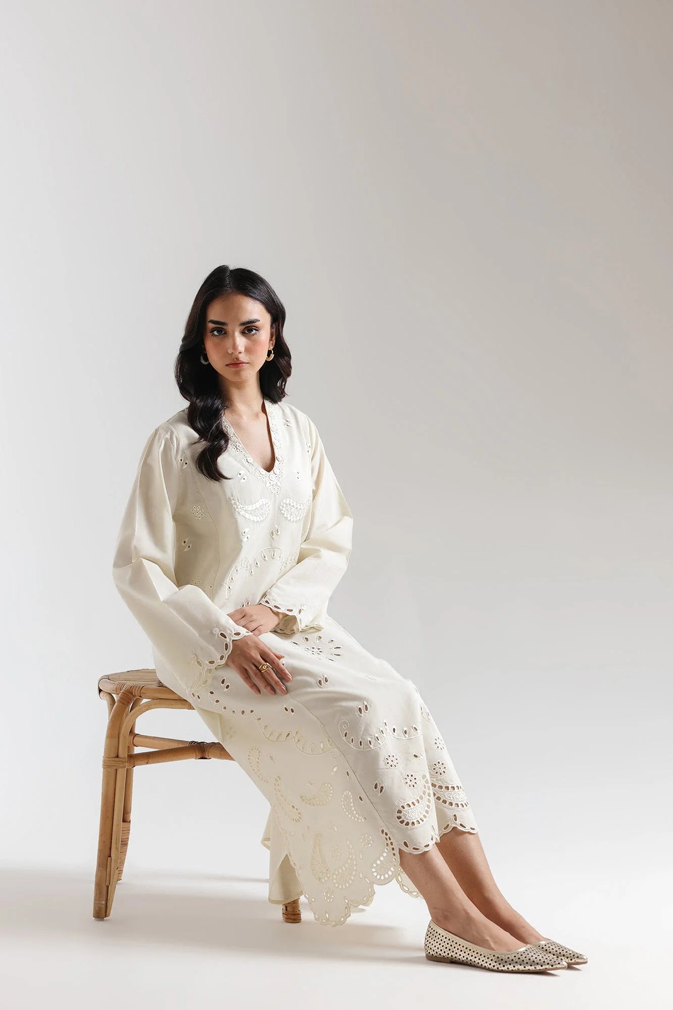 EMBROIDERED DRESS (E7504/102/227) Ethnc