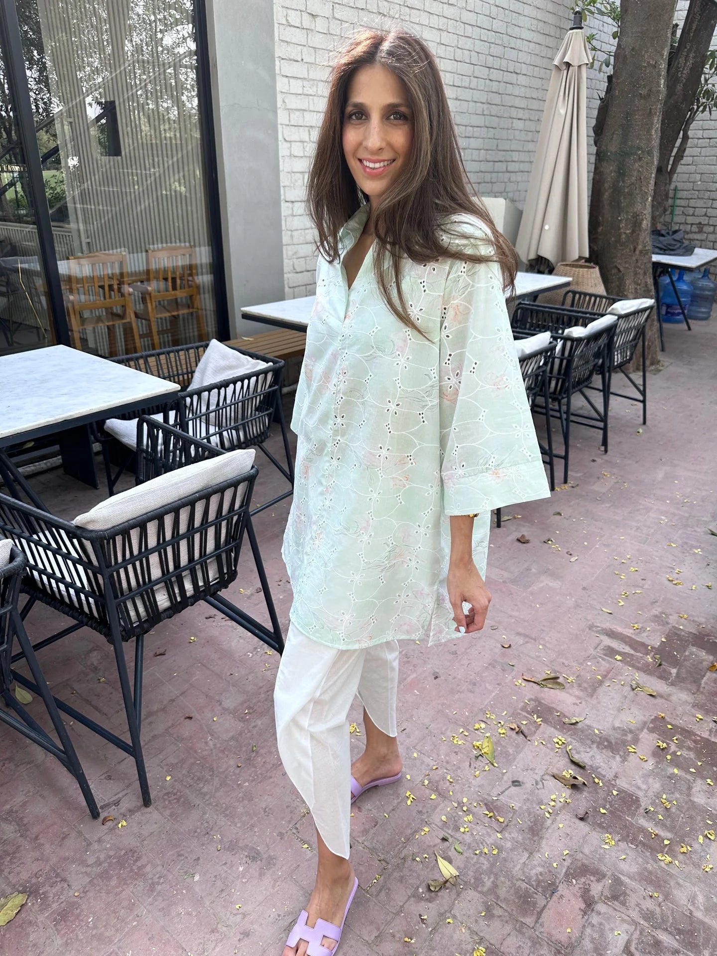 Sak Atelier Green Lawn Toby Tunic with Tulip Shalwar