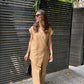 Sak Atelier Brown Linen Vest Set