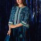 Farah Talib Aziz Velvet Fete '25 - Teen Teal Shirt And Dupatta