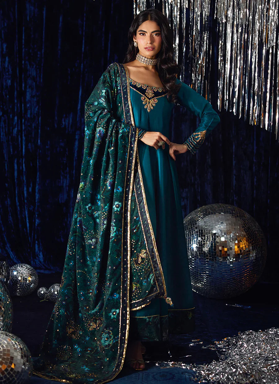 Farah Talib Aziz Velvet Fete '25 - Amura Teal Kalidaar