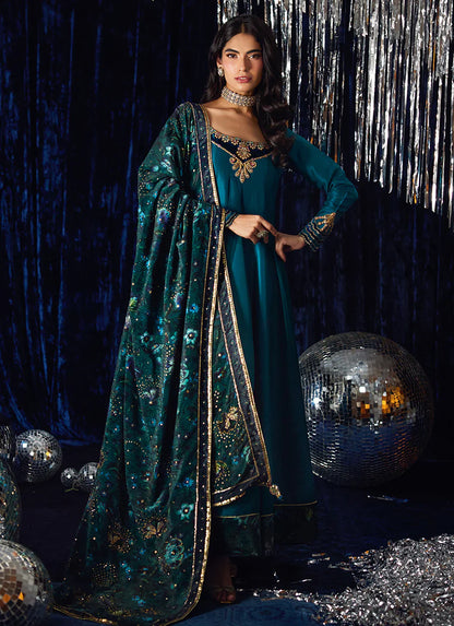 Farah Talib Aziz Velvet Fete '25 - Amura Teal Kalidaar