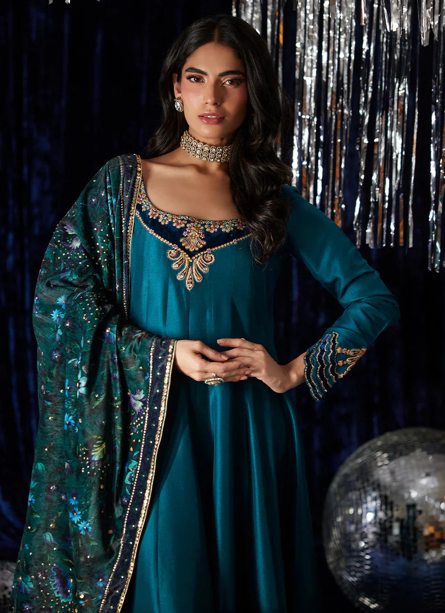 Farah Talib Aziz Velvet Fete '25 - Amura Teal Kalidaar
