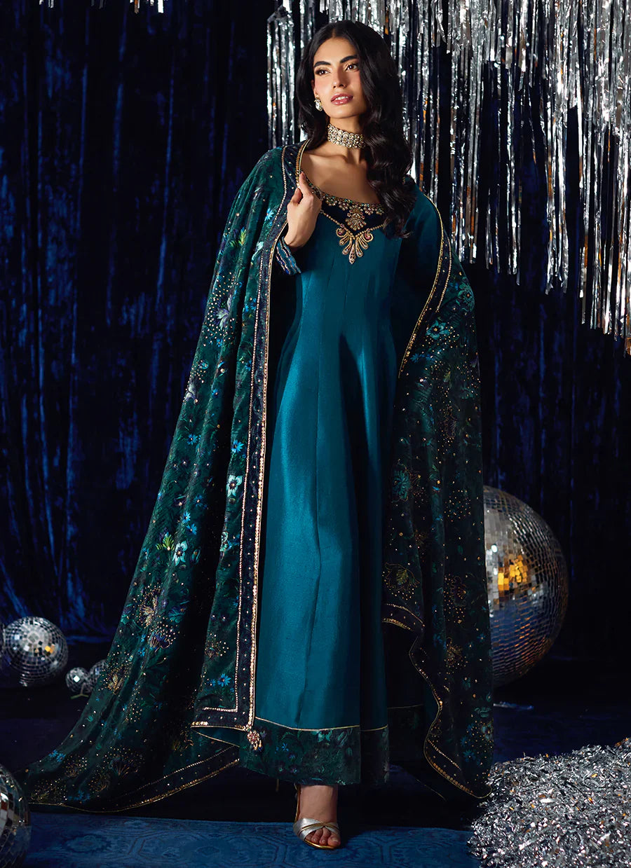 Farah Talib Aziz Velvet Fete '25 - Amura Teal Kalidaar