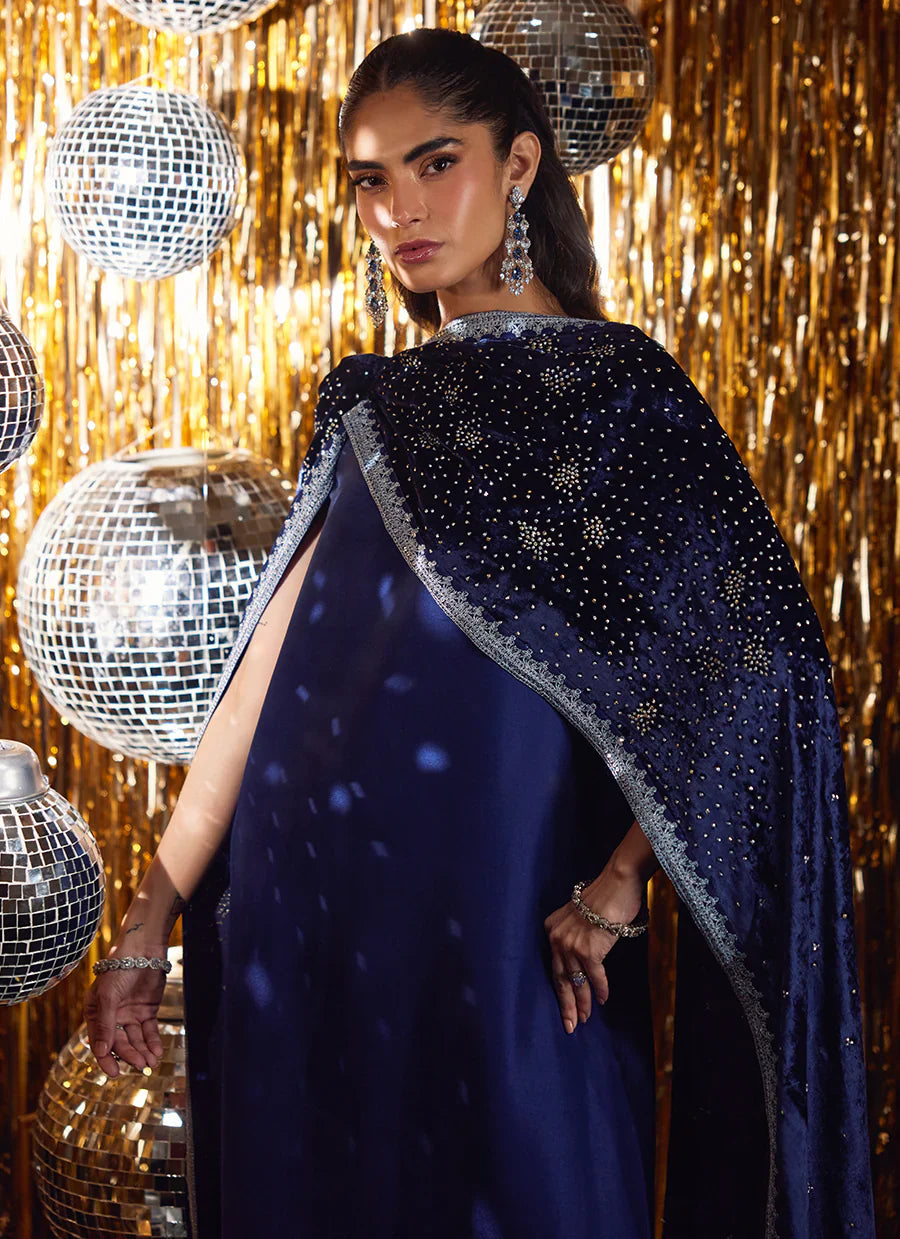 Farah Talib Aziz Velvet Fete '25 - Elyra Velvet Shirt And Pre-Draped dupatta