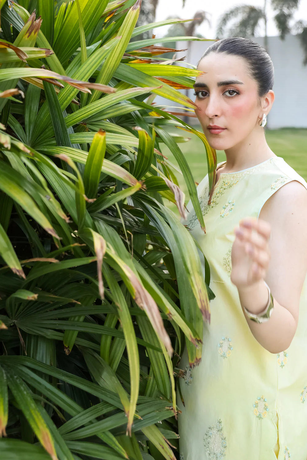 Zaib Staycation '25 - LIME YELLOW LUXURY EMBROIDERED 2PCS SET (NPA2-25304)