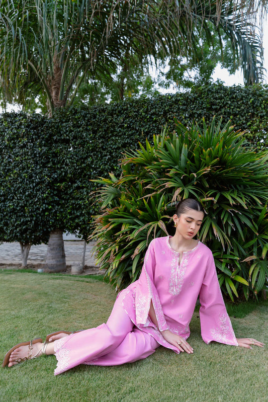 Zaib Staycation '25 - PINK LUXURY EMBROIDERED 2PCS SET (NPA2-25305)