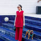 Zaib Staycation '25 - RASPBERRY RED LUXURY EMBROIDERED 2PCS SET (NPA2-25301)