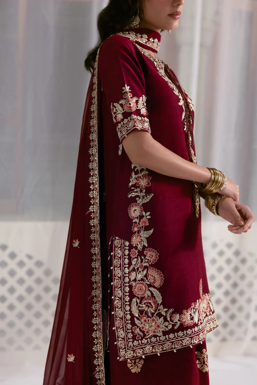 MAROON FARSHI LUXURY WEDDING EDIT 2025 (NPA3-25435) | ZAIB
