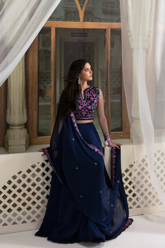 NAVY BLUE LEHENGA CHOLI WEDDING EDIT 2025 (NPA3-25434) | ZAIB