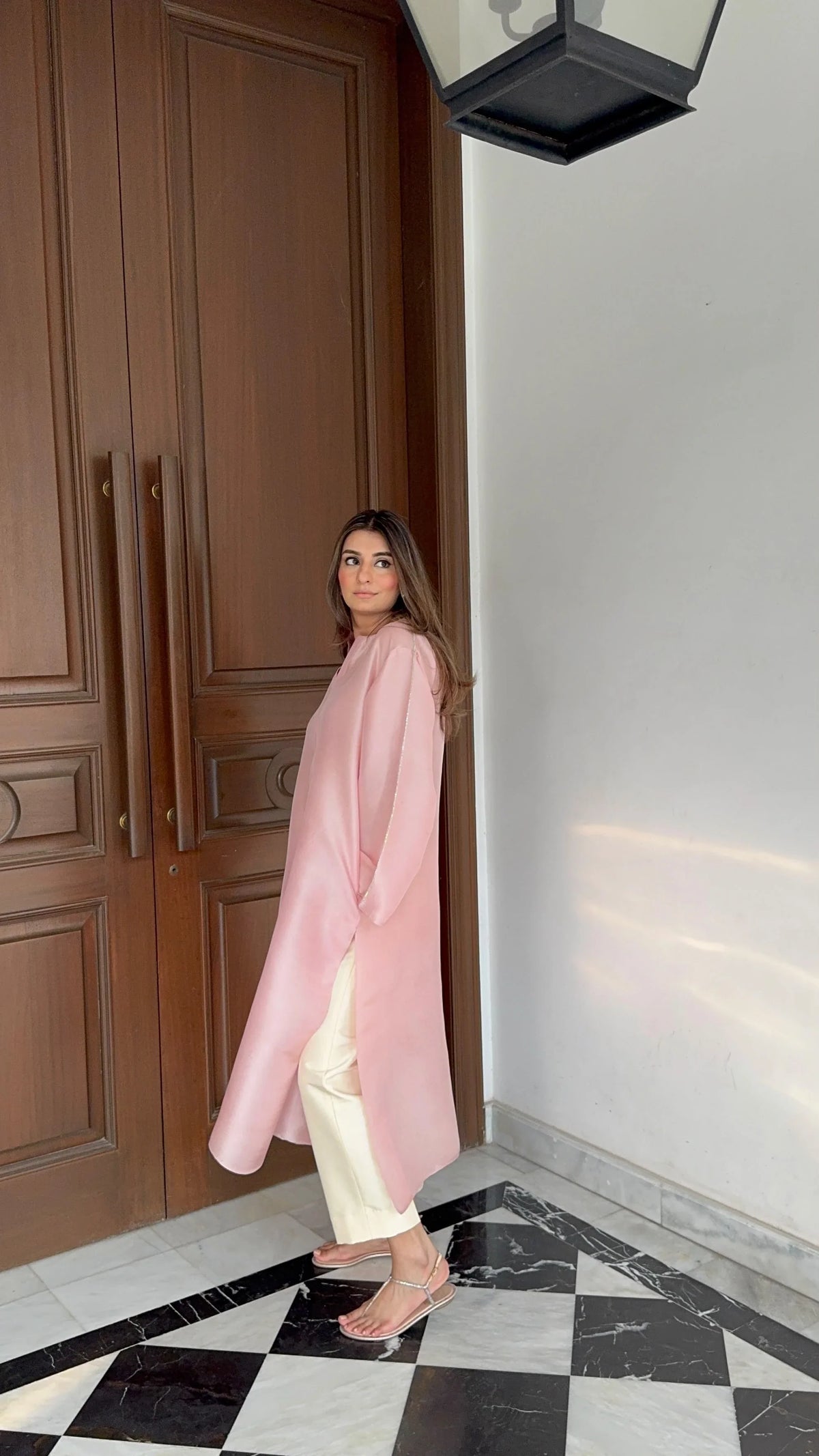 Zehra Saleem Luxe Edit '26 - The Bare Mardana Kurta In Blush Pink