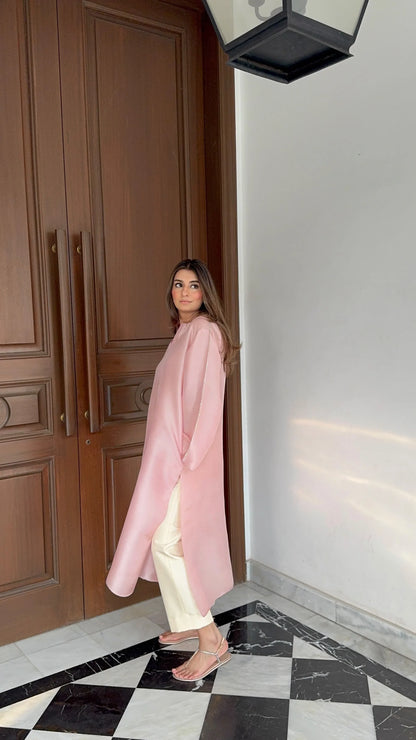 Zehra Saleem Luxe Edit '26 - The Bare Mardana Kurta In Blush Pink