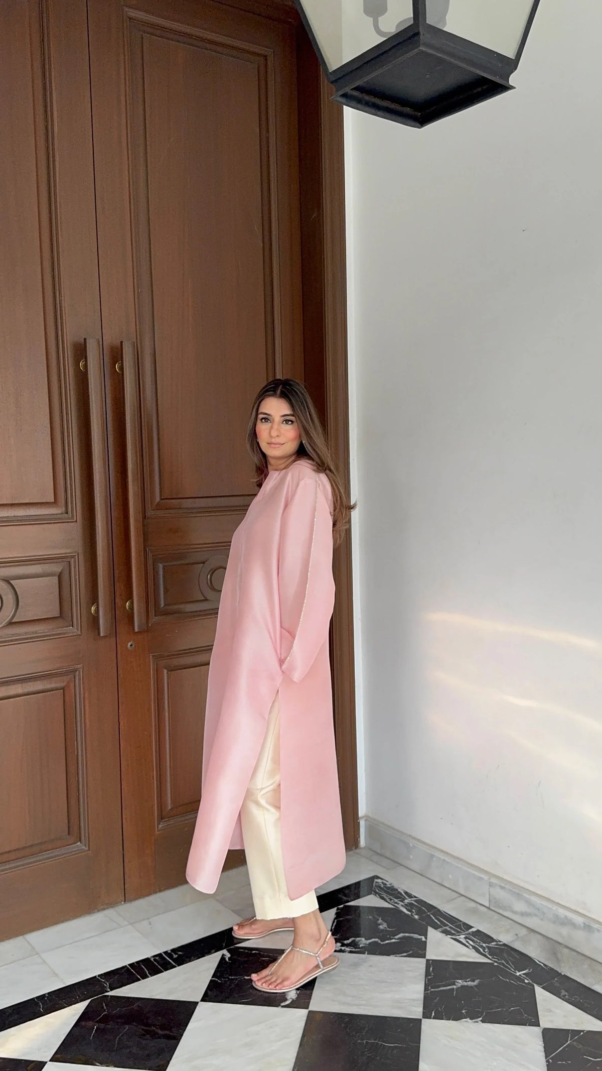 Zehra Saleem Luxe Edit '26 - The Bare Mardana Kurta In Blush Pink