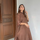 Zehra Saleem Luxe Edit '26 - The Bare Mardana Kurta In Chocolate Brown