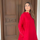Zehra Saleem Luxe Edit '26 - The Bare Mardana Kurta In Cherry Red