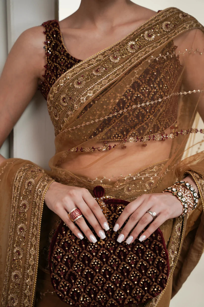 GOLD TIMELESS SAREE WEDDING EDIT 2024/2025 (NPA3-24433) | ZAIB