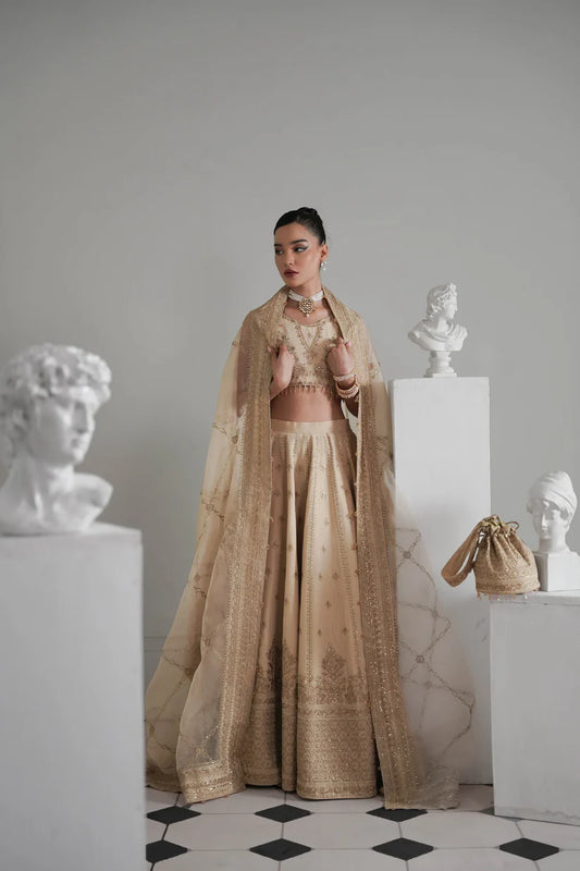 TUSCAN BEIGE TIMELESS LEHNGA CHOLI SET WEDDING EDIT 2024/2025 (NPA3-24428) | ZAIB