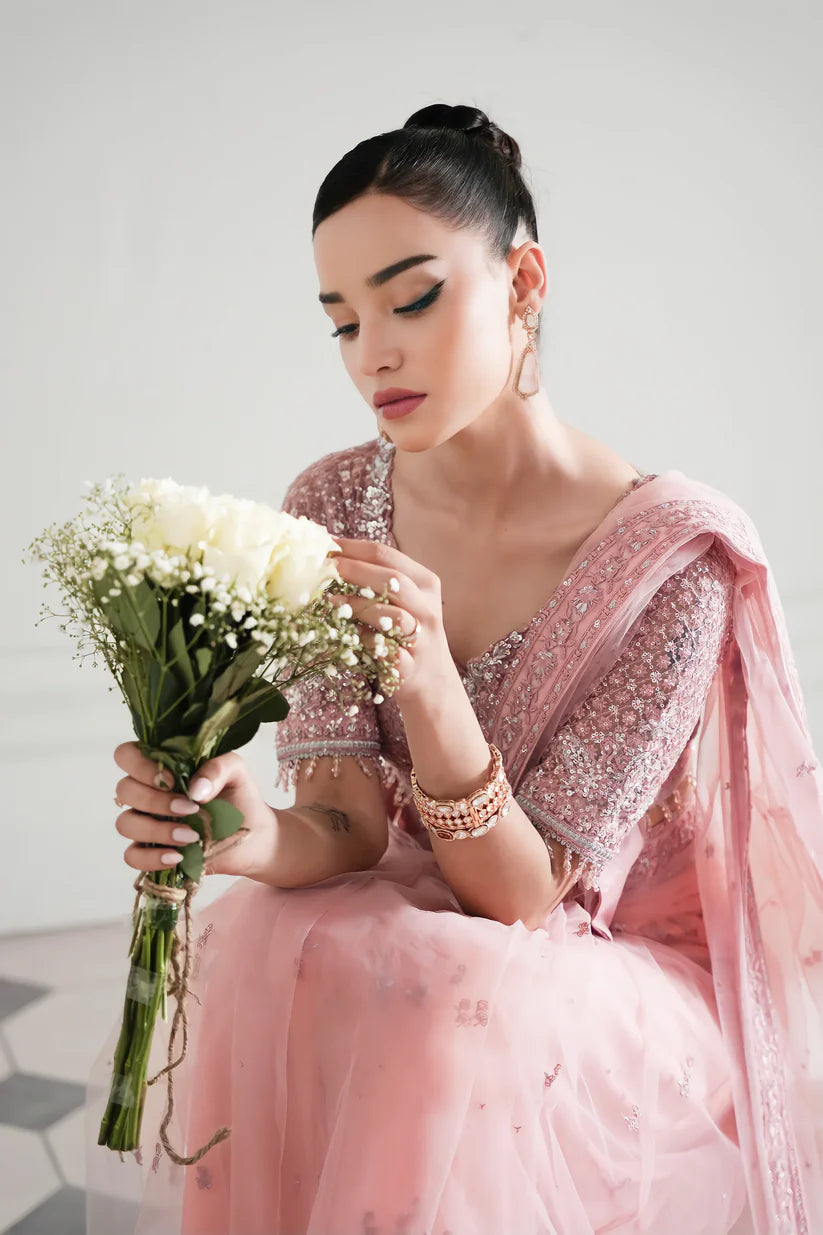 BLUSH PINK MODERN TIMELESS SAREE WEDDING EDIT 2024/2025 (NPA3-24429) | ZAIB