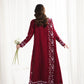Zaib SS Eid Pret '25- RICH DEEP MAROON LUXURY EMBROIDERED 3PCS SET NPA3-25416