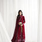 Zaib SS Eid Pret '25- RICH DEEP MAROON LUXURY EMBROIDERED 3PCS SET NPA3-25416