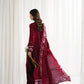 Zaib SS Eid Pret '25- RICH DEEP MAROON LUXURY EMBROIDERED 3PCS SET NPA3-25416