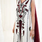 Zaib SS Eid Pret '25- WHITE-MAROON LUXURY EMBROIDERED 3PCS SET NPA3-25426