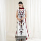 Zaib SS Eid Pret '25- WHITE-MAROON LUXURY EMBROIDERED 3PCS SET NPA3-25426
