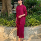 Burgundy Mandarin Collared Set | New Arrivals | LIRA