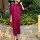 Burgundy Mandarin Collared Set | New Arrivals | LIRA