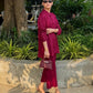 Burgundy Mandarin Collared Set | New Arrivals | LIRA