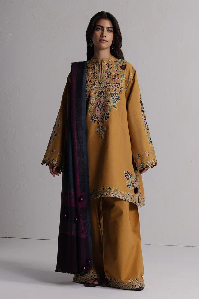 OCHRE-2A | COCO WINTER UNSTITCHED ’26 | COCO BY ZARA SHAHJAHAN