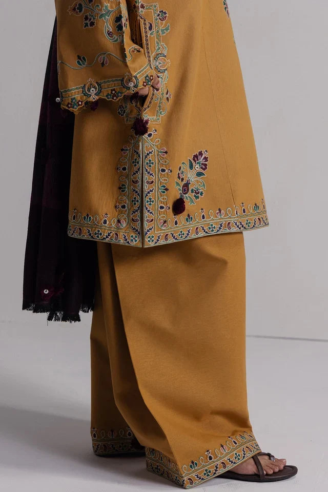 OCHRE-2A | COCO WINTER UNSTITCHED ’26 | COCO BY ZARA SHAHJAHAN
