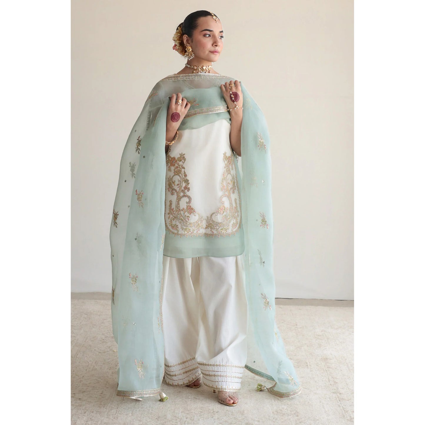 White & Aqua Outfit | Eid‘26 | DYOT