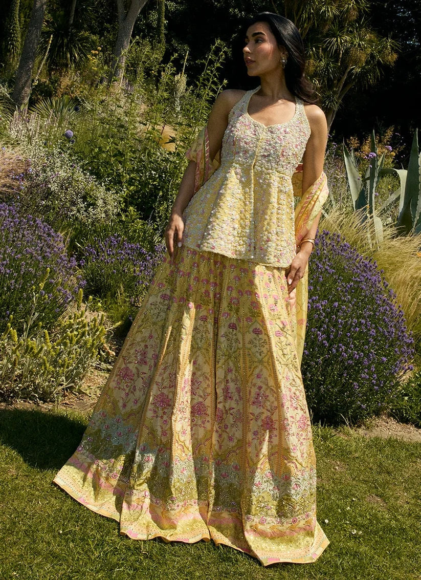 Jamaya Peplum With Printed Lehenga | MALA DESTINATION WEDDING | FARAH TALIB AZIZ