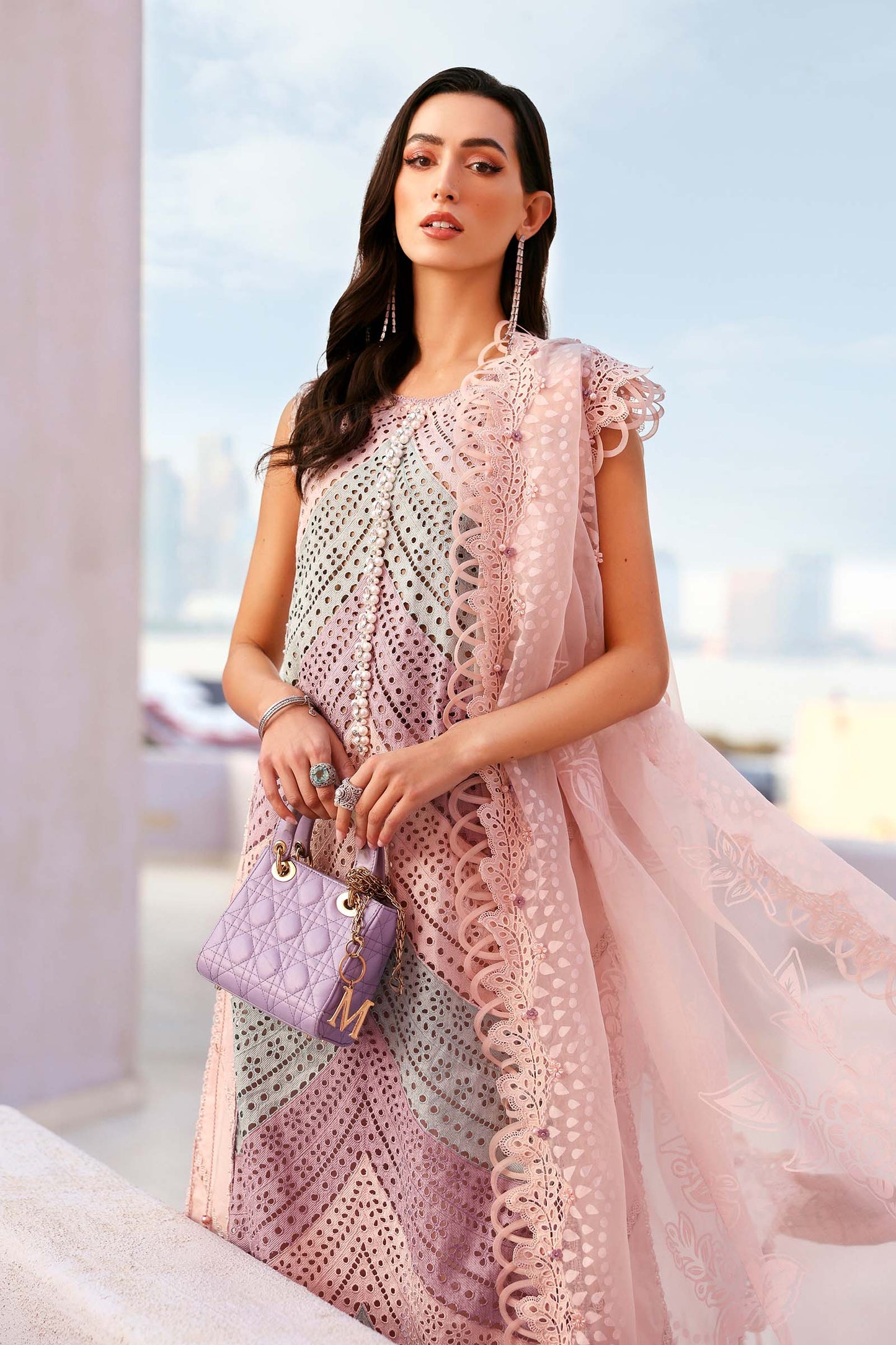 3 Piece Unstitched Embroidered Lawn Suit In Stock BARCODE:D-2612-B