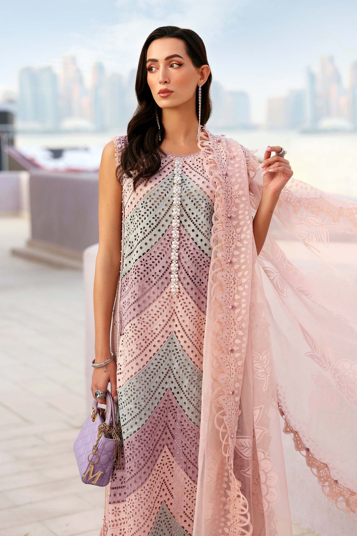 3 Piece Unstitched Embroidered Lawn Suit In Stock BARCODE:D-2612-B