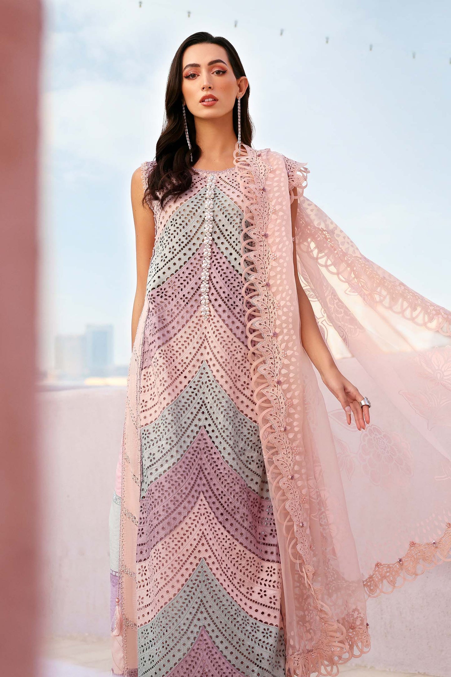 3 Piece Unstitched Embroidered Lawn Suit In Stock BARCODE:D-2612-B