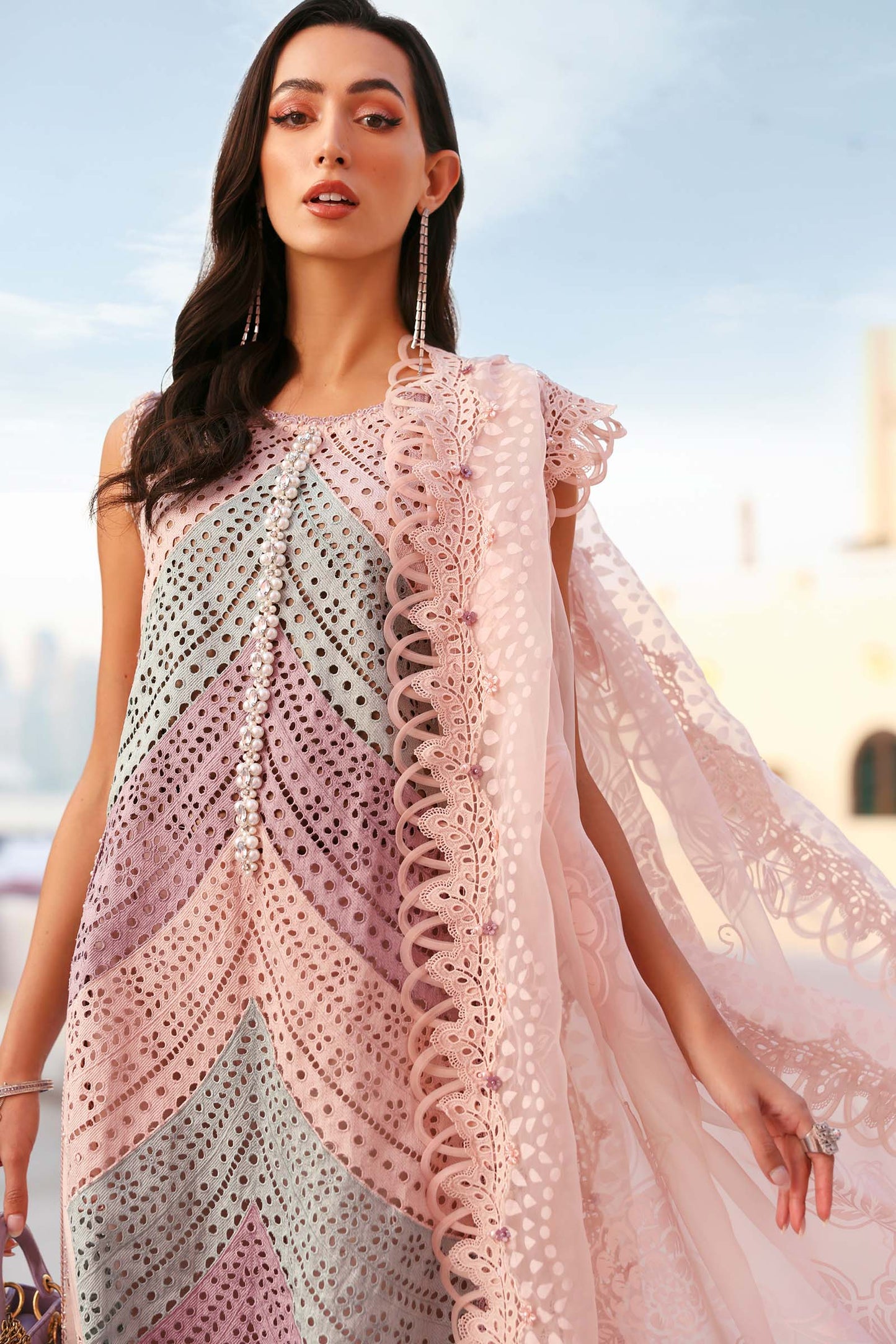3 Piece Unstitched Embroidered Lawn Suit In Stock BARCODE:D-2612-B