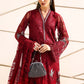 3 Piece Unstitched Embroidered Net Suit In Stock BARCODE:D-2607-A