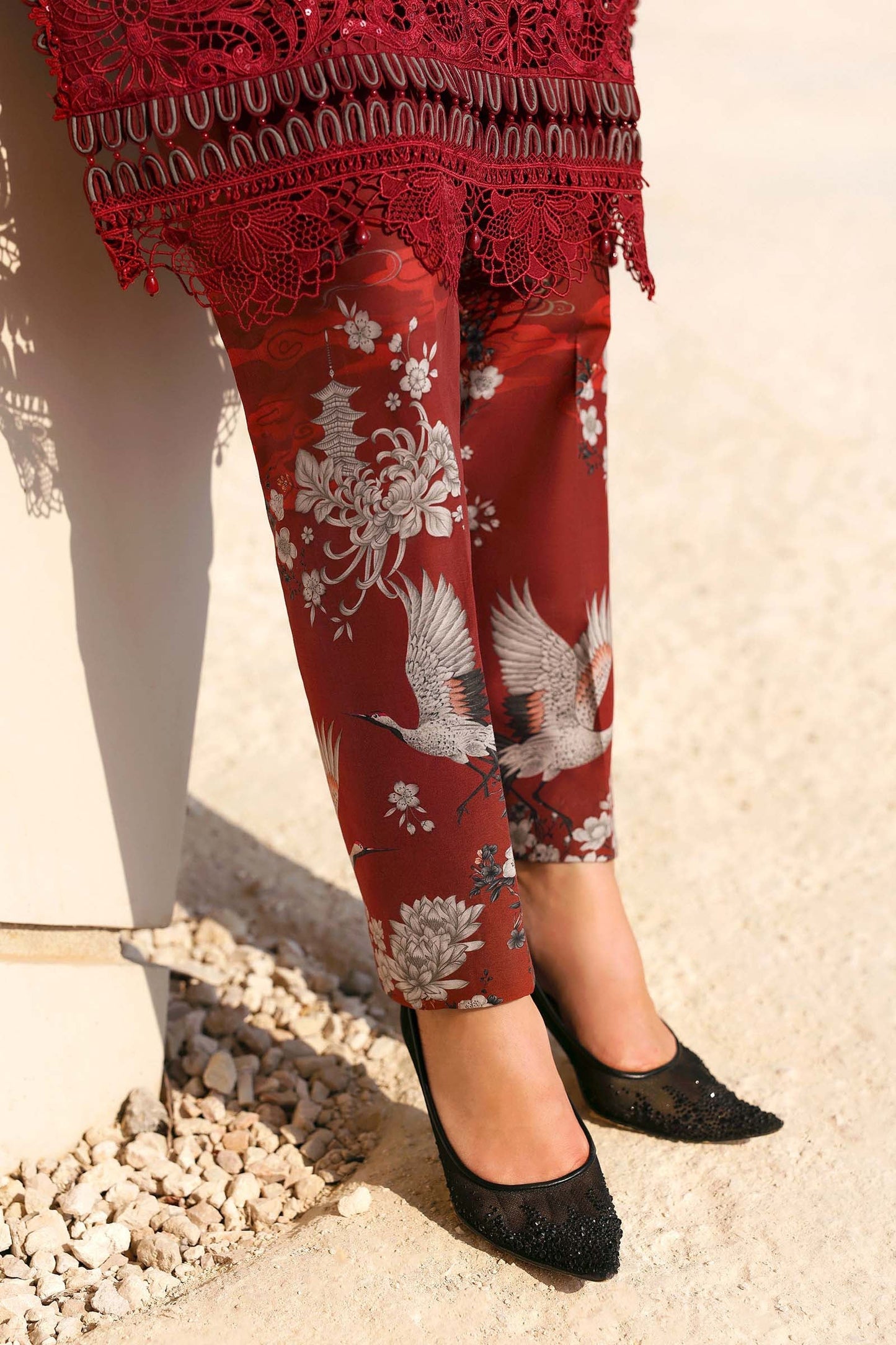 3 Piece Unstitched Embroidered Net Suit In Stock BARCODE:D-2607-A