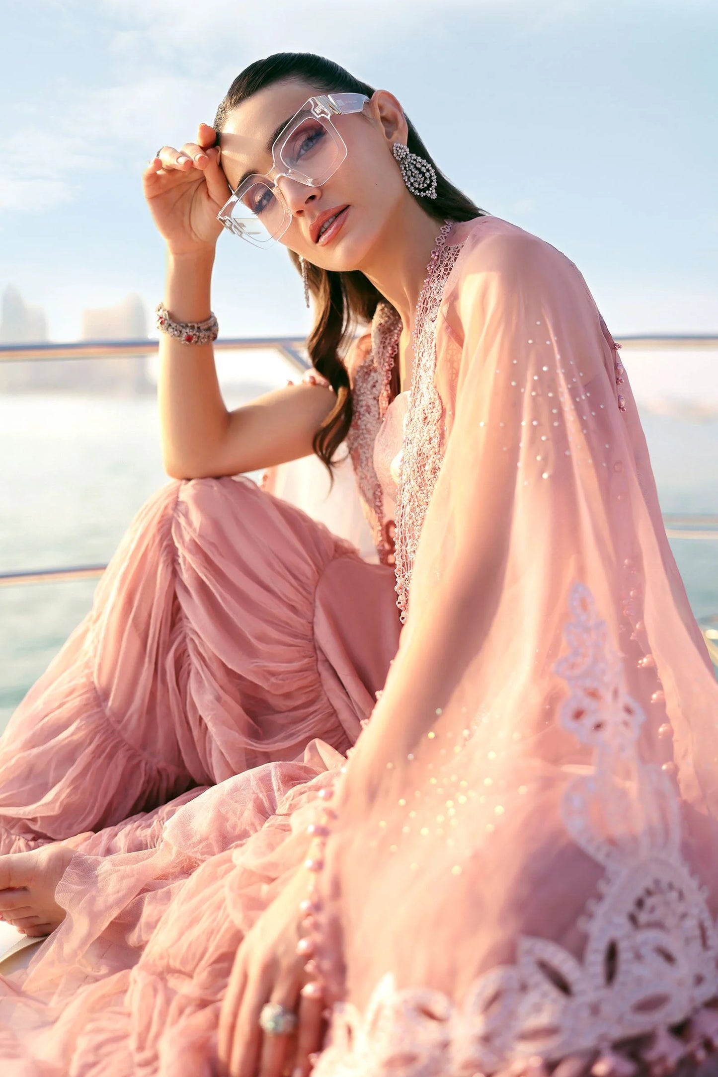 3 Piece Unstitched Embroidered Organza Suit In Stock BARCODE:D-2604-B