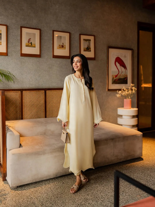 Light Yellow Embroidered Thread Set | LIRA