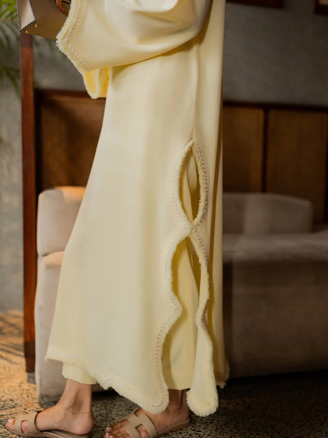 Light Yellow Embroidered Thread Set | LIRA