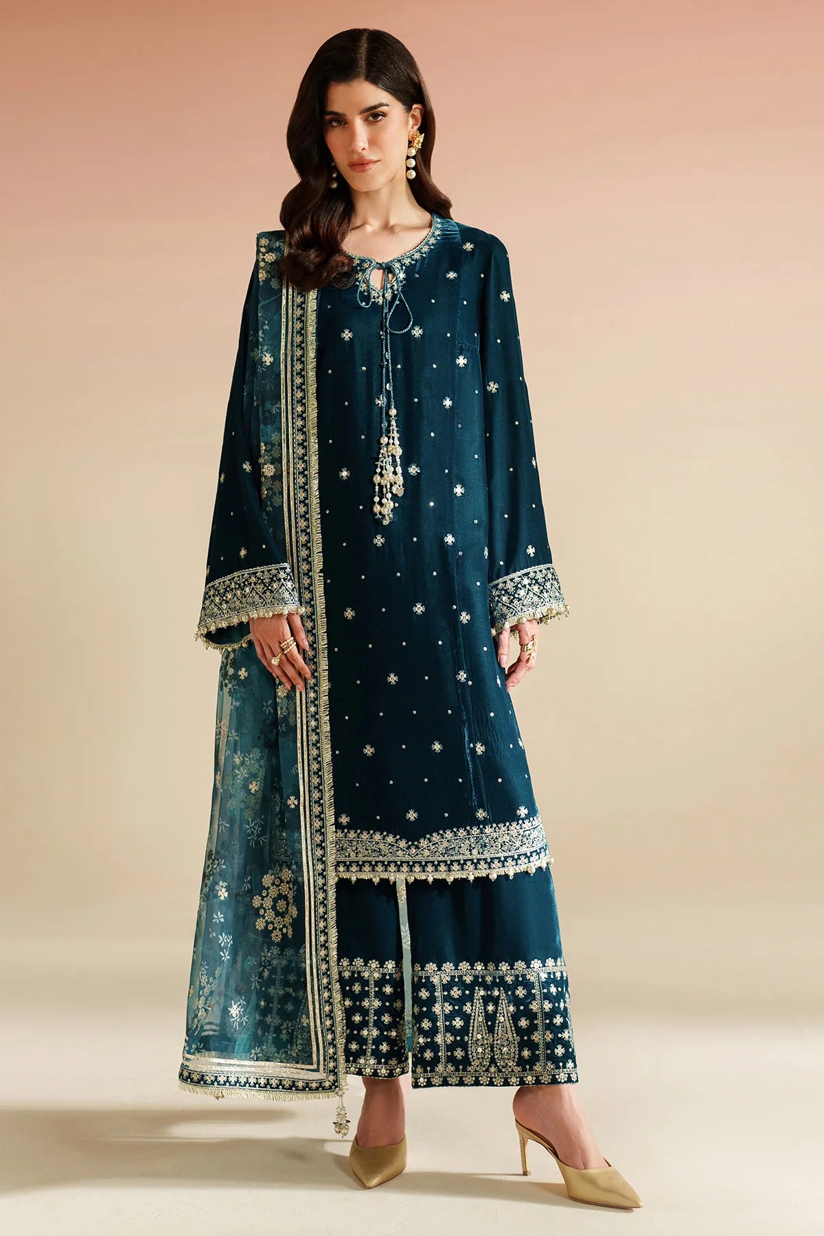 VELVET EMBROIDERED VELVET FORMAL VVF D-2 JZ-VVF-D2-0 | 3 PIECES