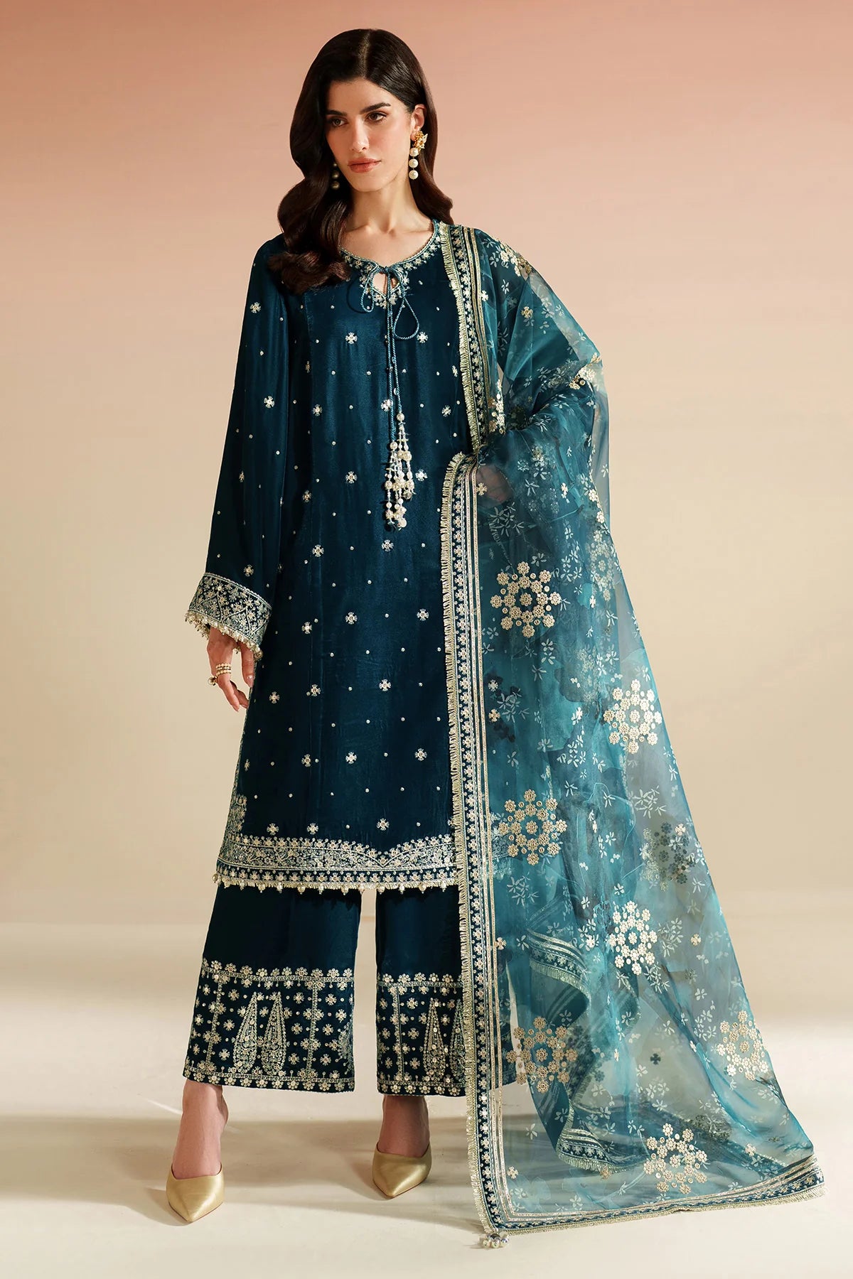VELVET EMBROIDERED VELVET FORMAL VVF D-2 JZ-VVF-D2-0 | 3 PIECES