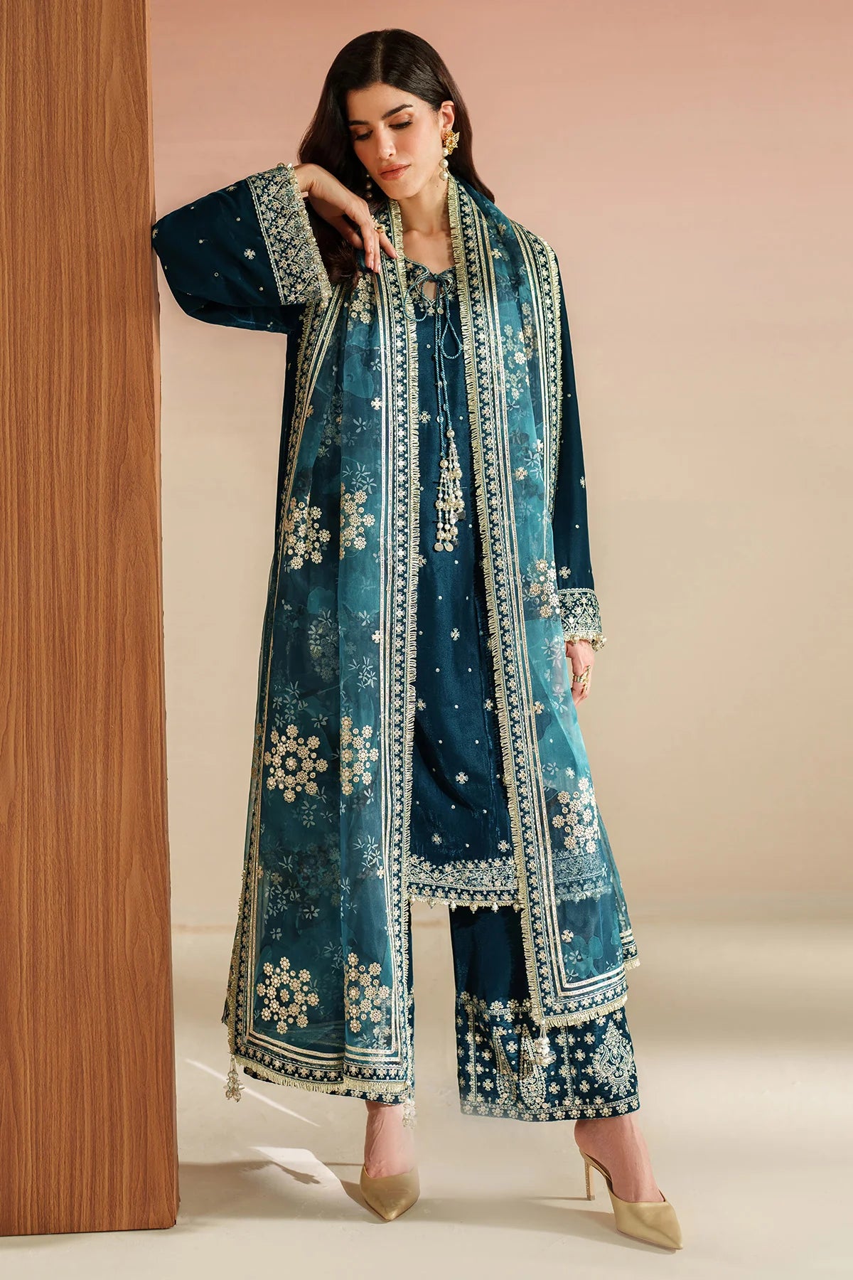 VELVET EMBROIDERED VELVET FORMAL VVF D-2 JZ-VVF-D2-0 | 3 PIECES
