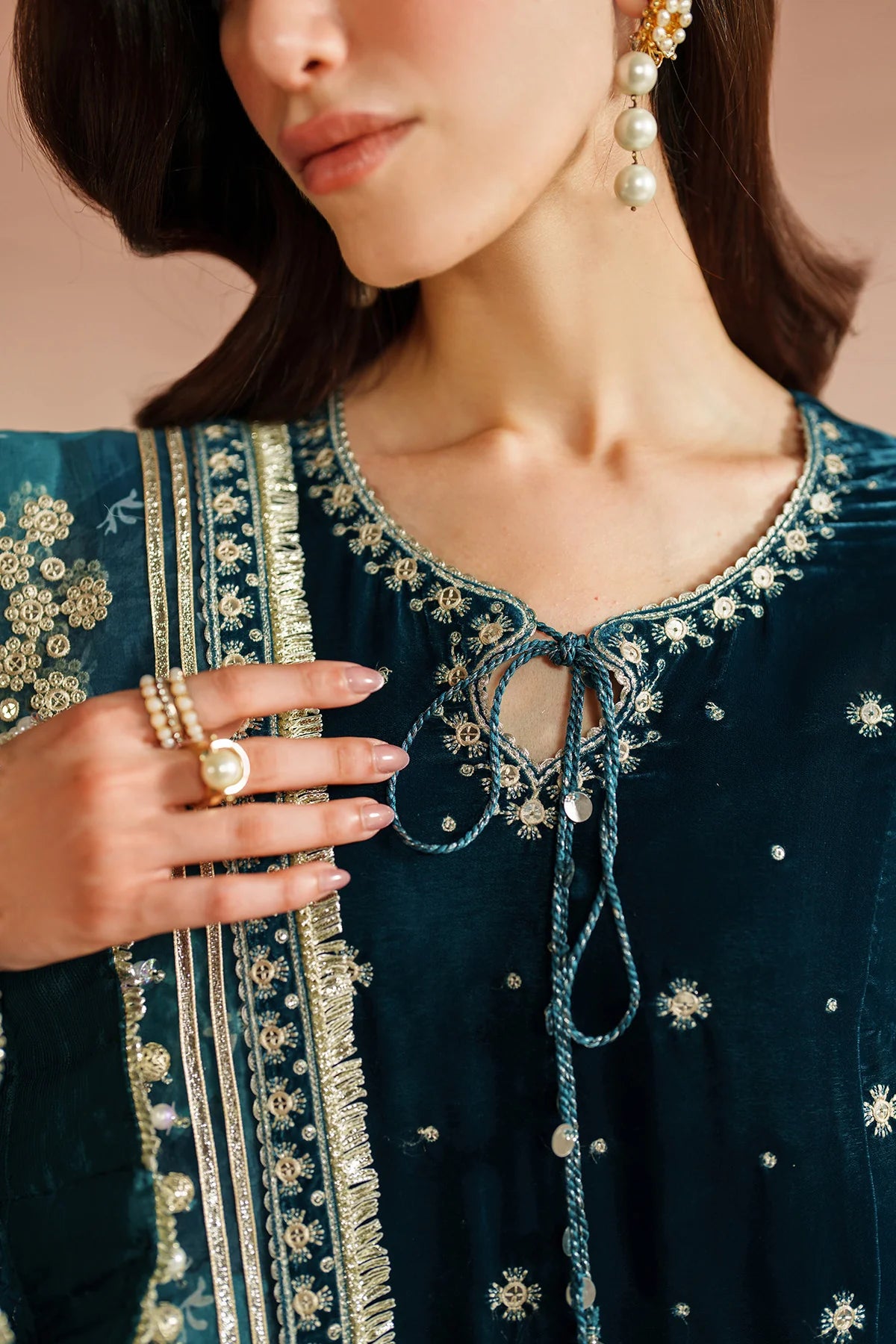 VELVET EMBROIDERED VELVET FORMAL VVF D-2 JZ-VVF-D2-0 | 3 PIECES