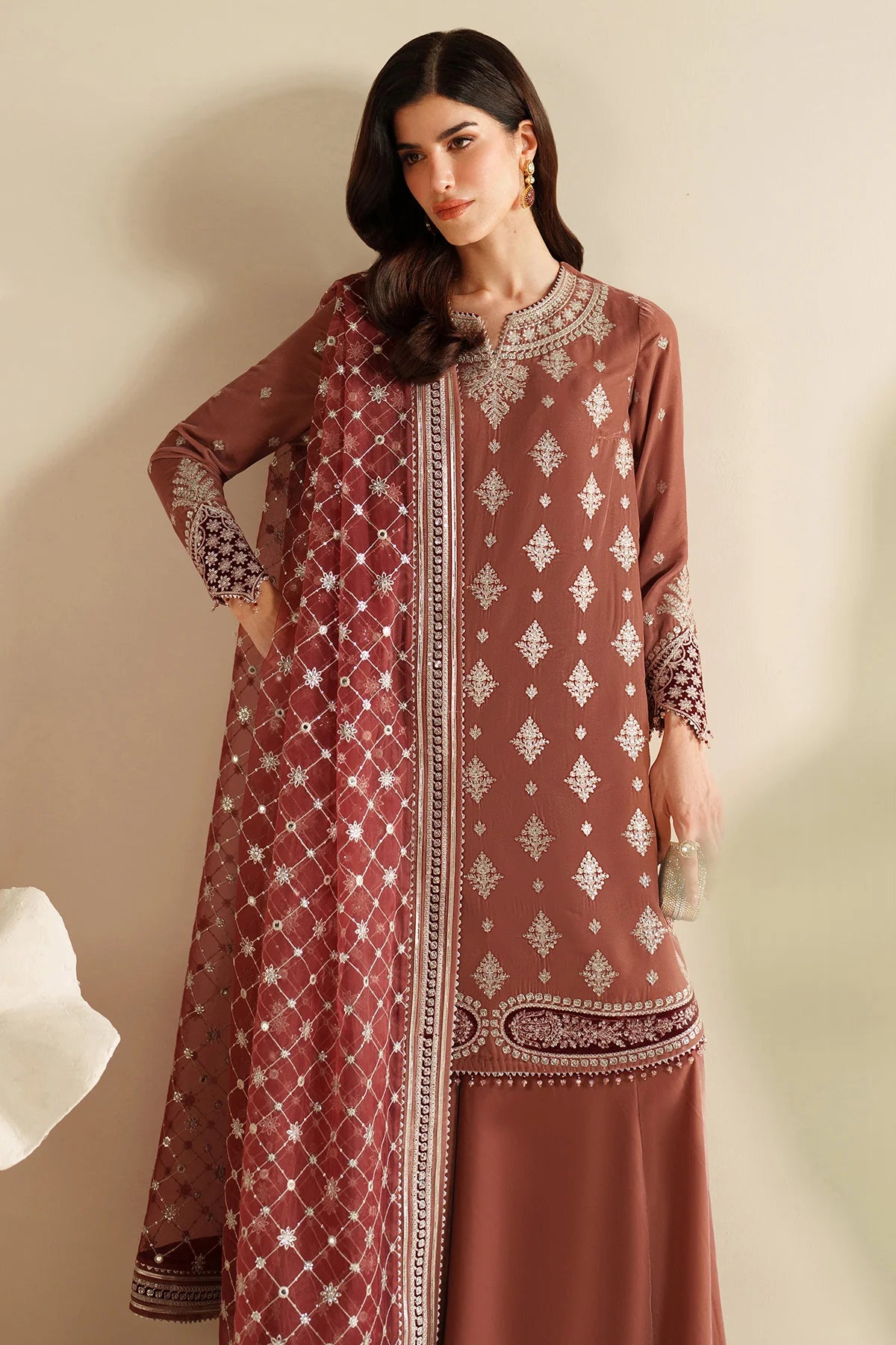 VELVET EMBROIDERED VELVET FORMAL