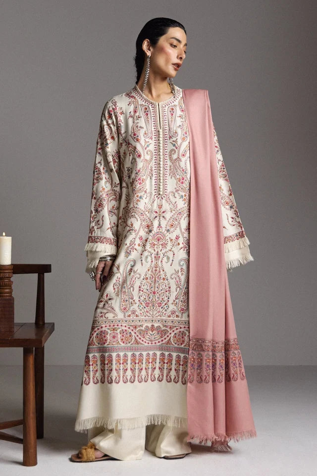 PASHM-D4 | WINTER UNSTITCHED SARAAB | ZARA SHAHJAHAN